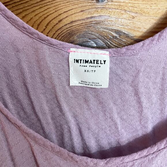 Free People Intimately Purple Ruffled Up Boho Tank Top XS - Picture 4 of 7